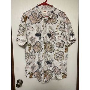 Levi's  Extra large Ivory Paisley Button Down Western Vintage Shirt XL